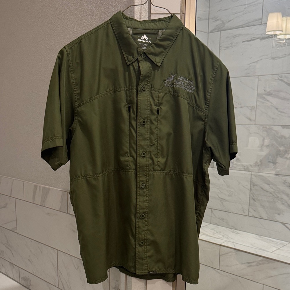 Pnuma Olive Short-Sleeve Outdoor Shirt Jacket
